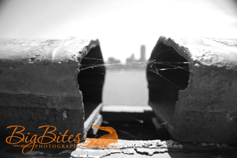 Broken-Bridge-b-and-w-Boston-with-City-in-background-Big-Bites-Photography