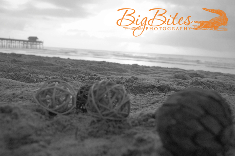 Spheres-and-Pier-b-and-w-Florida-Beach-Big-Bites-Photography